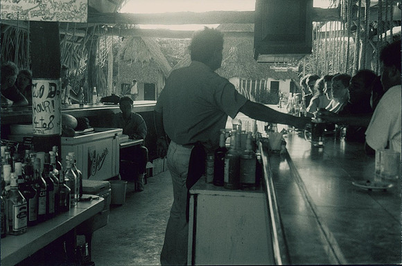 1998. Outdoor bar in Mexico.