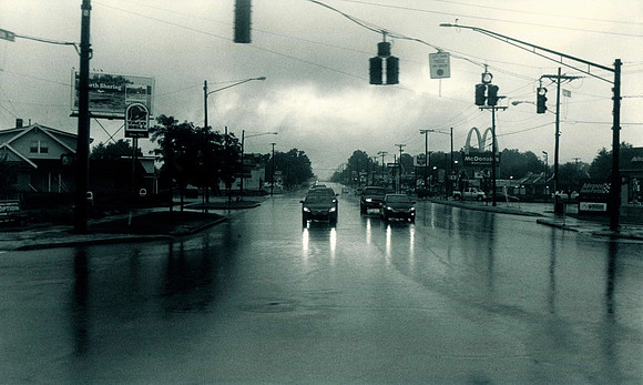 2018. Rainy summer evening. Lincoln Way West, South Bend.